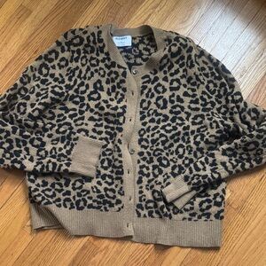 Old Navy Tan and Black Animal Print Cardigan